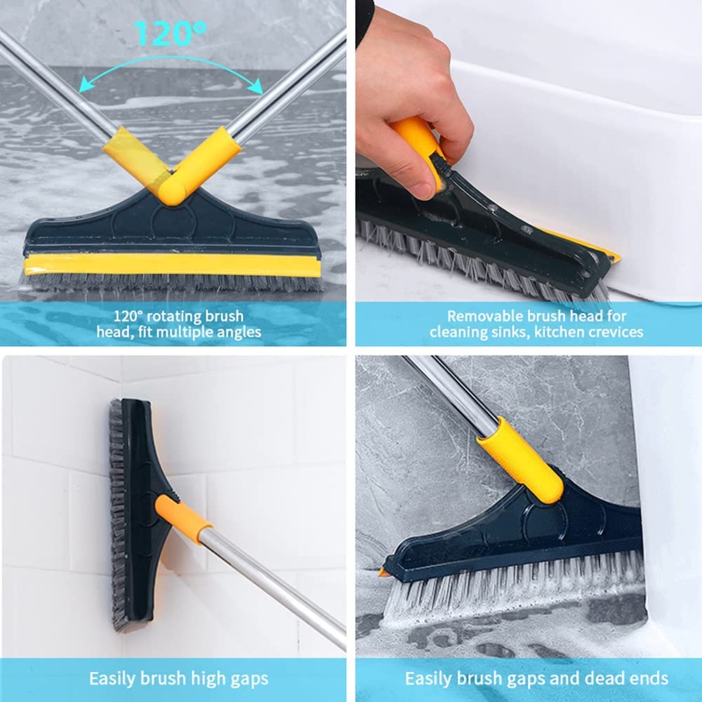 2 in 1 Bathroom Cleaning Brush with Wiper