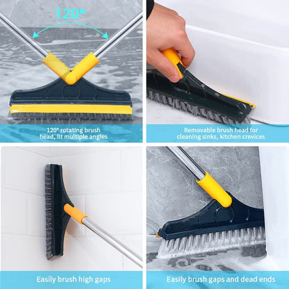 2 in 1 Bathroom Cleaning Brush with Wiper
