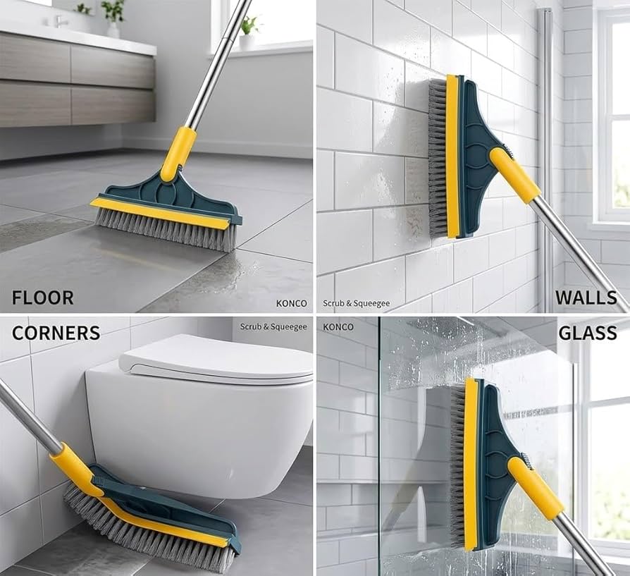 2 in 1 Bathroom Cleaning Brush with Wiper
